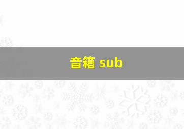 音箱 sub